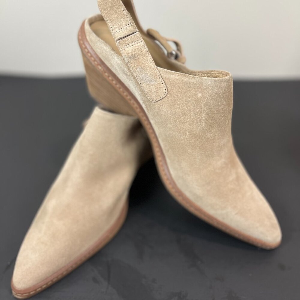 Women's Via Spiga Beige Suede Sling back bootie, NWOB, NWT, US 10, EU 40
